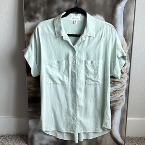 Cloth & Stone Seagreen Collared Shirt